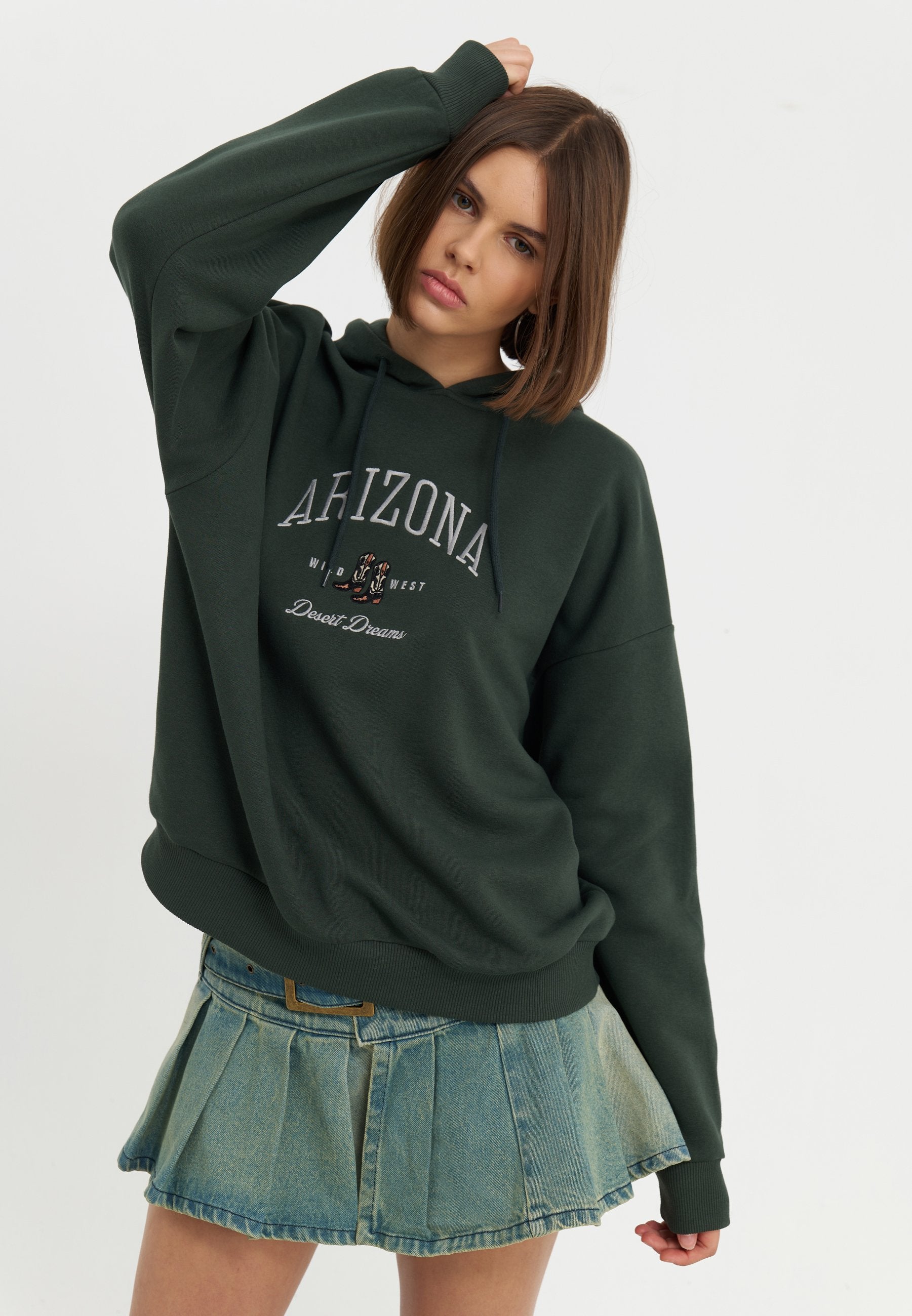 Sweat à capuche - dark green