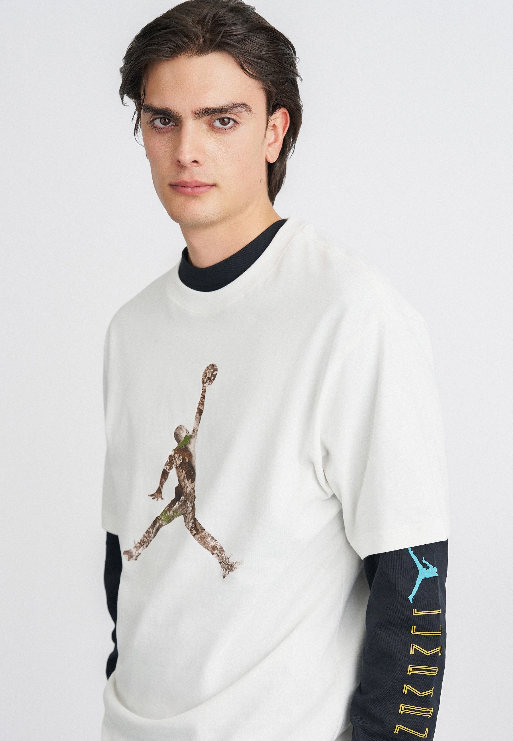CREW - T-shirt imprimé - sail/black