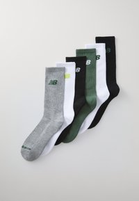 PERFORMANCE CREW SOCKS UNISEX 6 PACK - Chaussettes de sport - white/green/grey/black