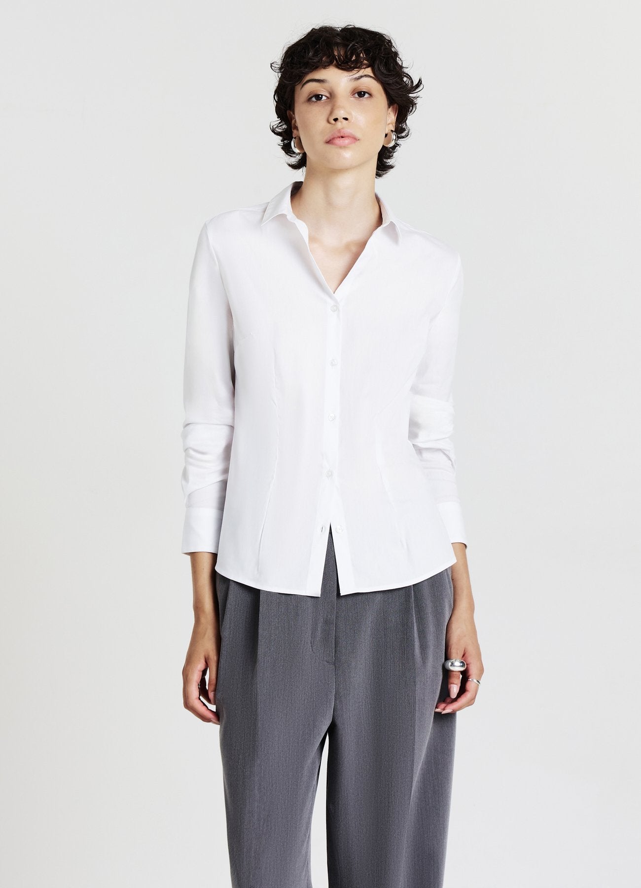 CAMICIA POPELINE SLIM FIT - Chemisier - bianco ottico