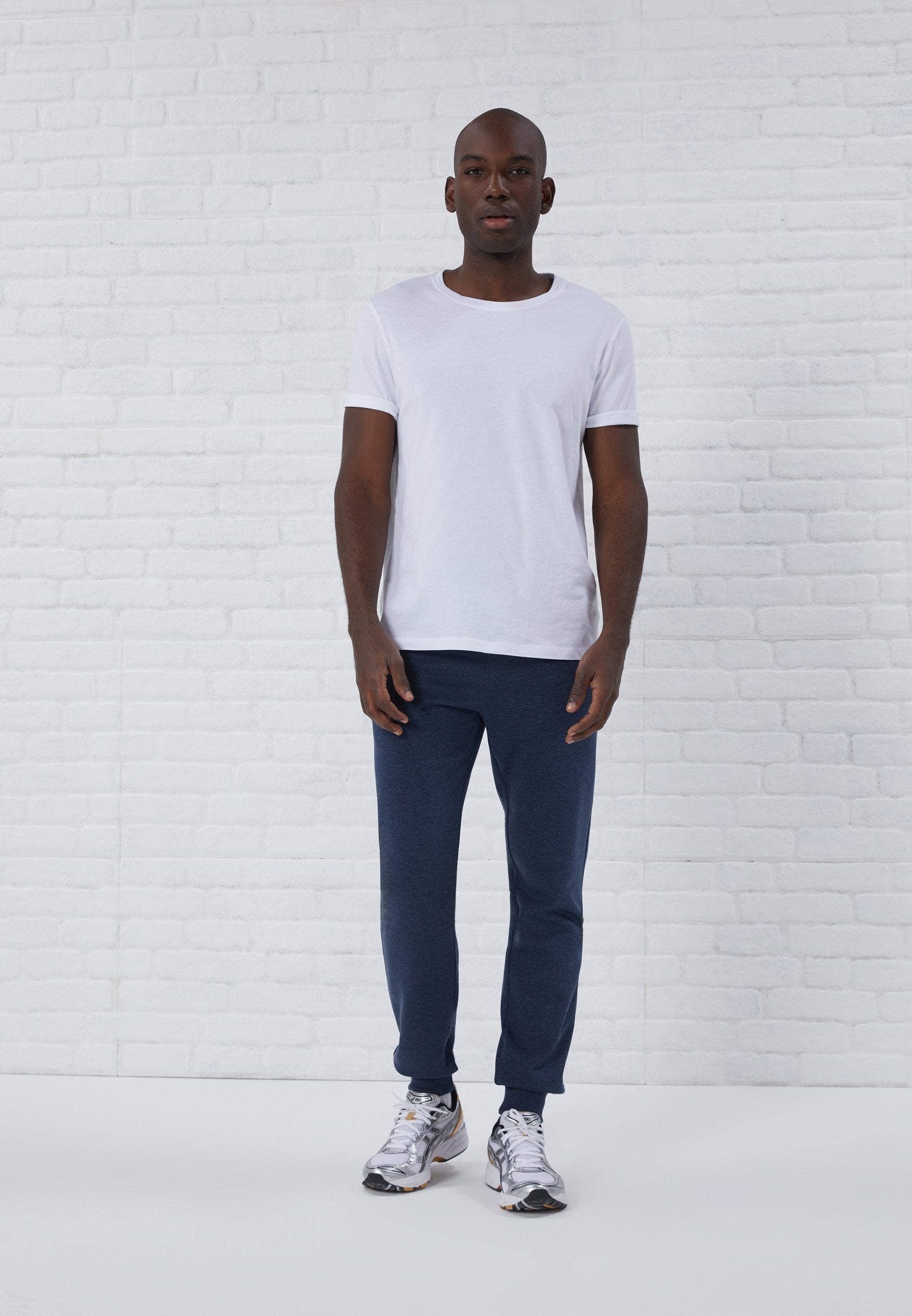 2 PACK - Pantalon de survêtement - mottled light grey/mottled dark blue
