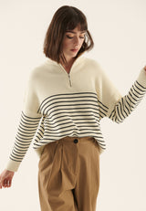 Pullover - white/black
