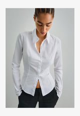 WITH WIDE SLEEVES - Chemisier - white