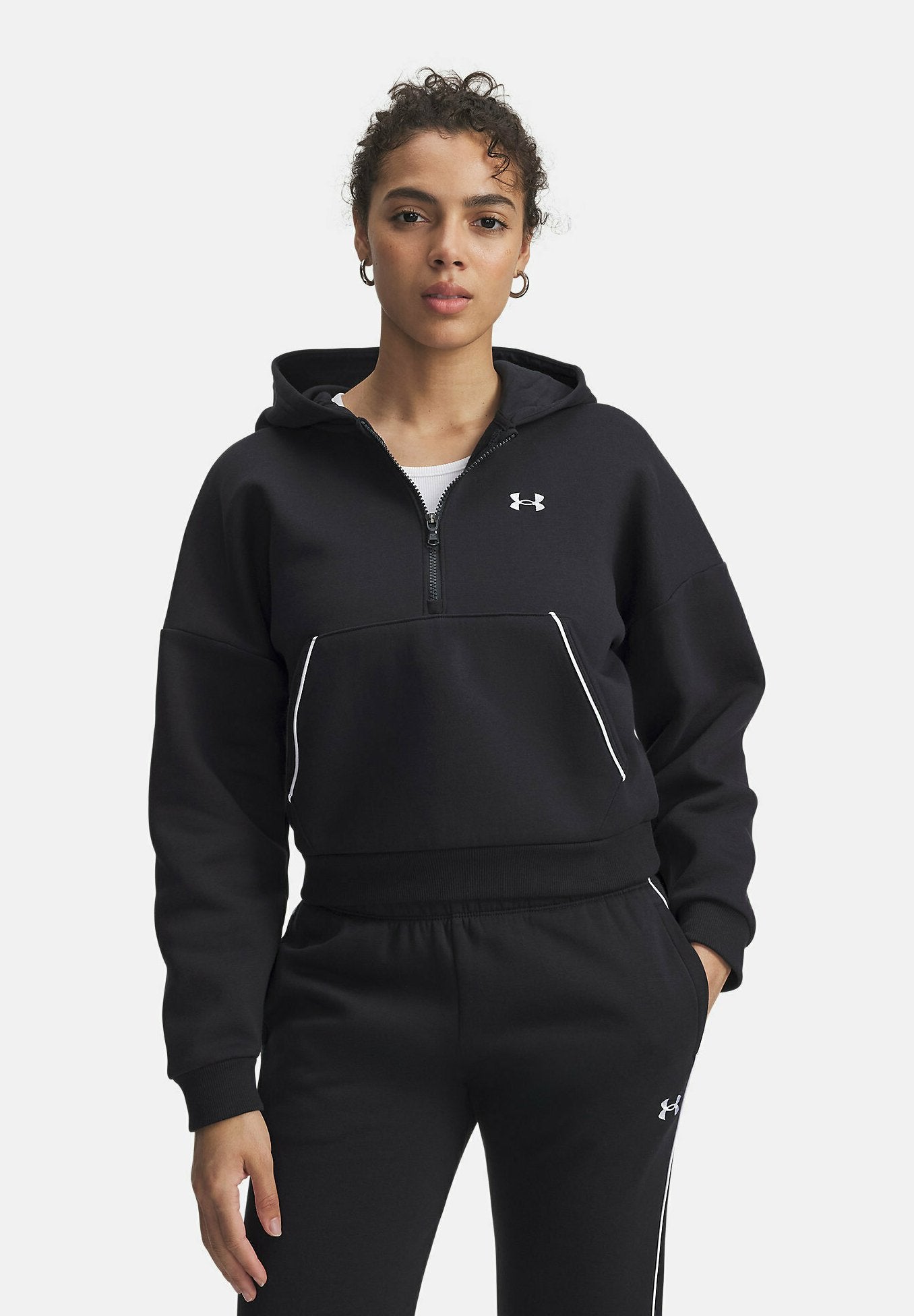 RIVAL FLEECE PIPED - Sweat à capuche - black