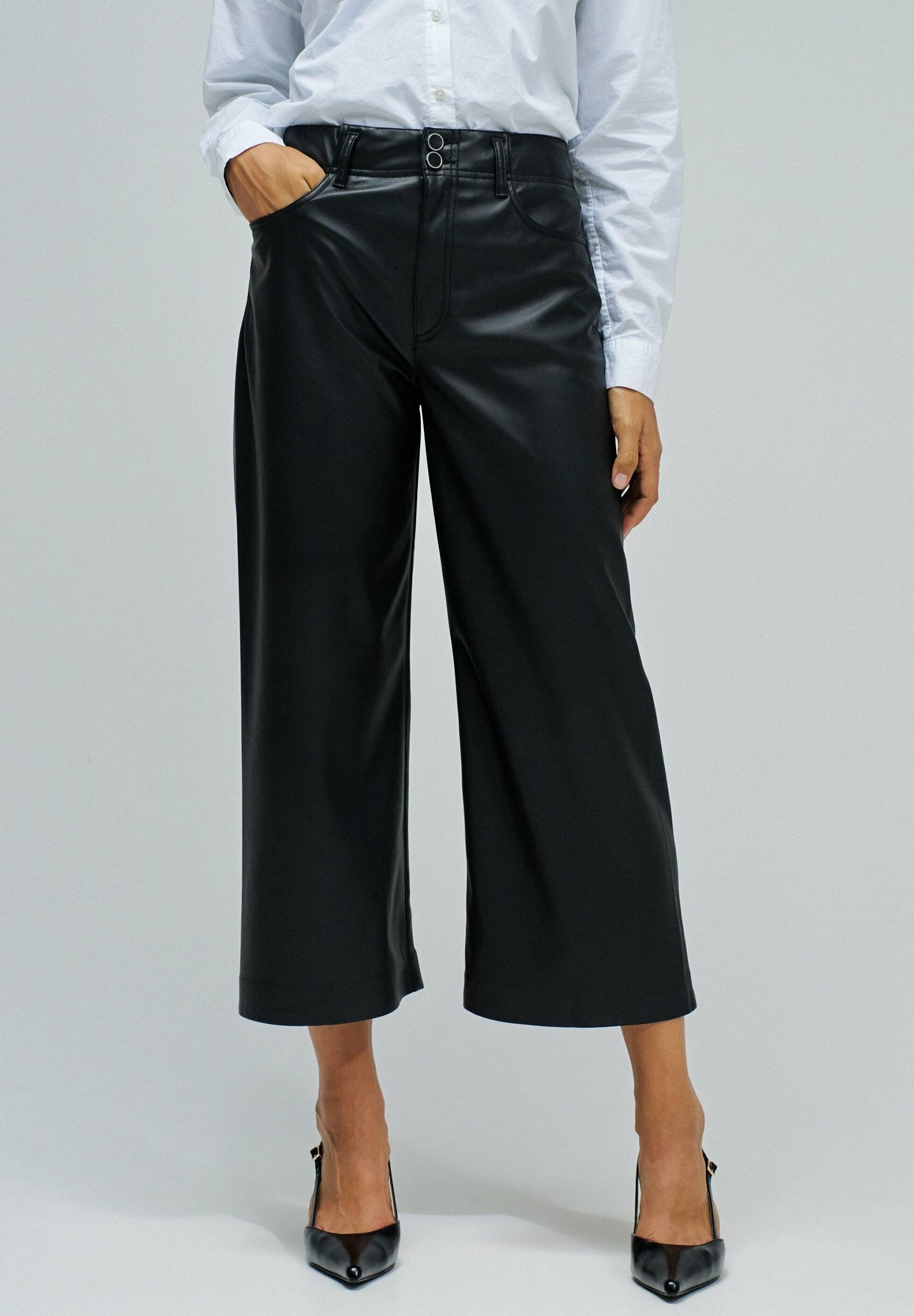 TRUE TAILORED CROPPED - Pantalon classique - schwarz