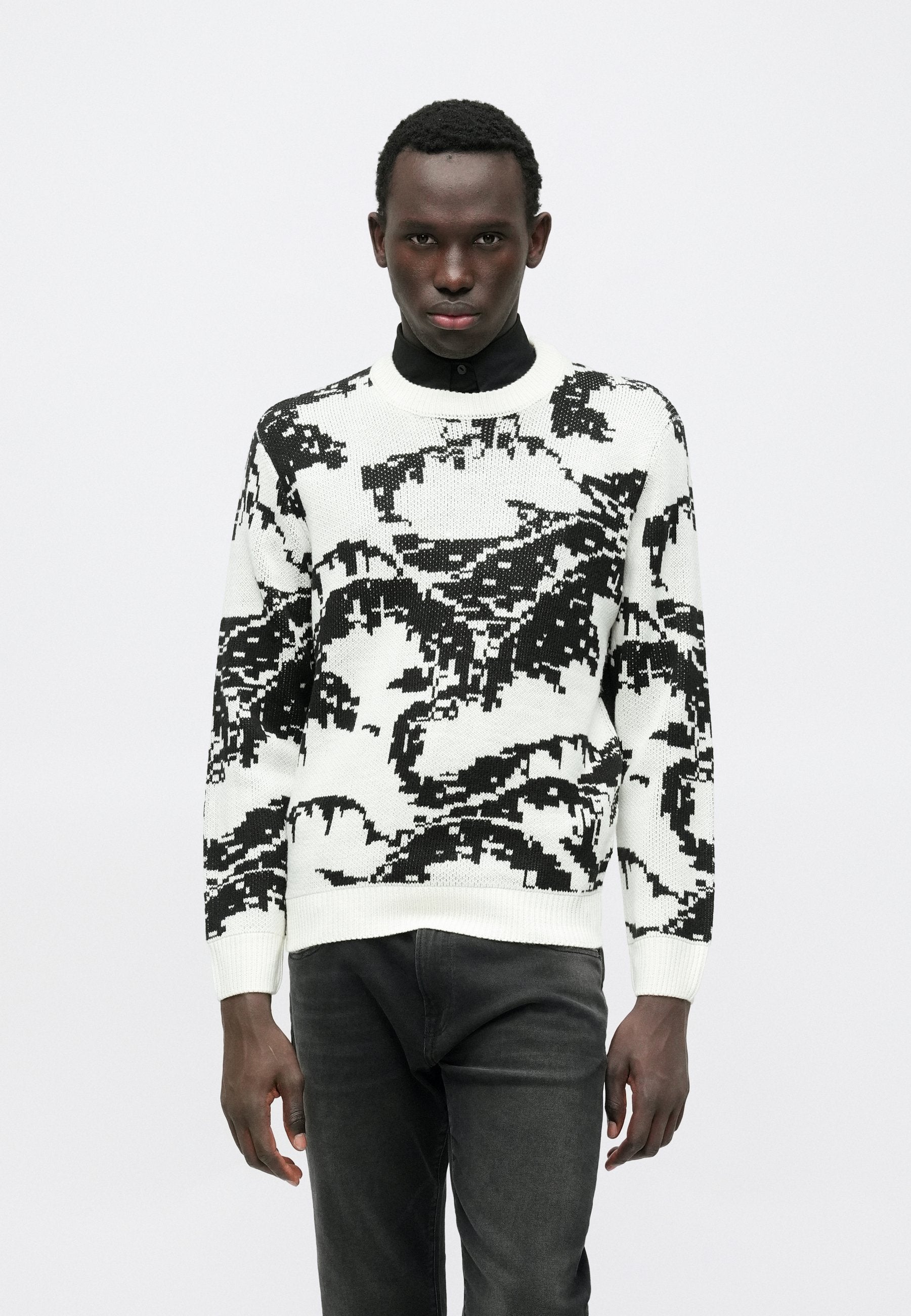 ONSCLARK CREW - Pullover - cloud dancer/black