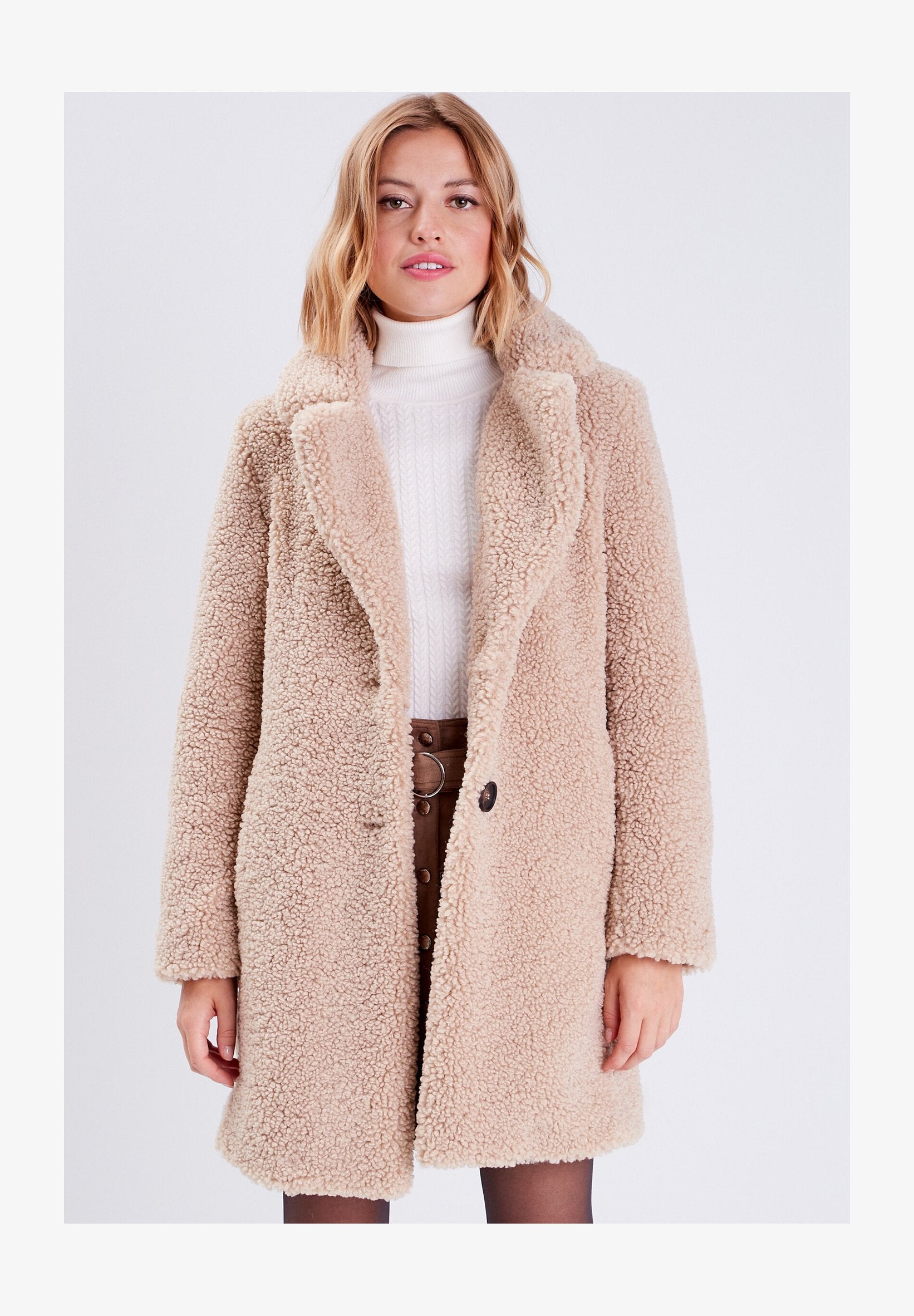 GEKNÖPFTER - Manteau court - beige