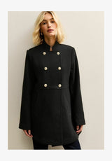 DOUBLE BREASTED - Manteau court - black