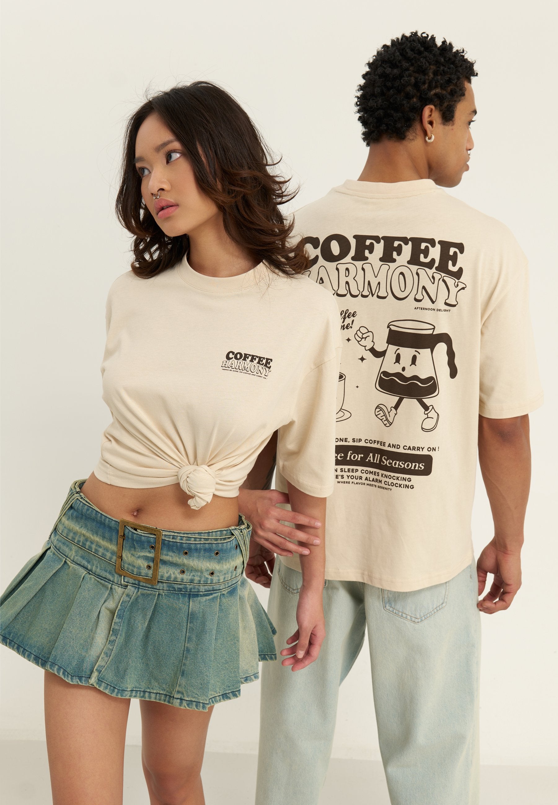 UNISEX - T-shirt imprimé - beige