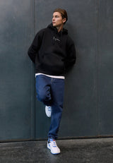 SIGNATURE HOODIE - Sweat à capuche - black/white