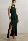 REGULAR FIT - GABRIELLA RUFFLED SLASH-DETAIL - Robe longue - green