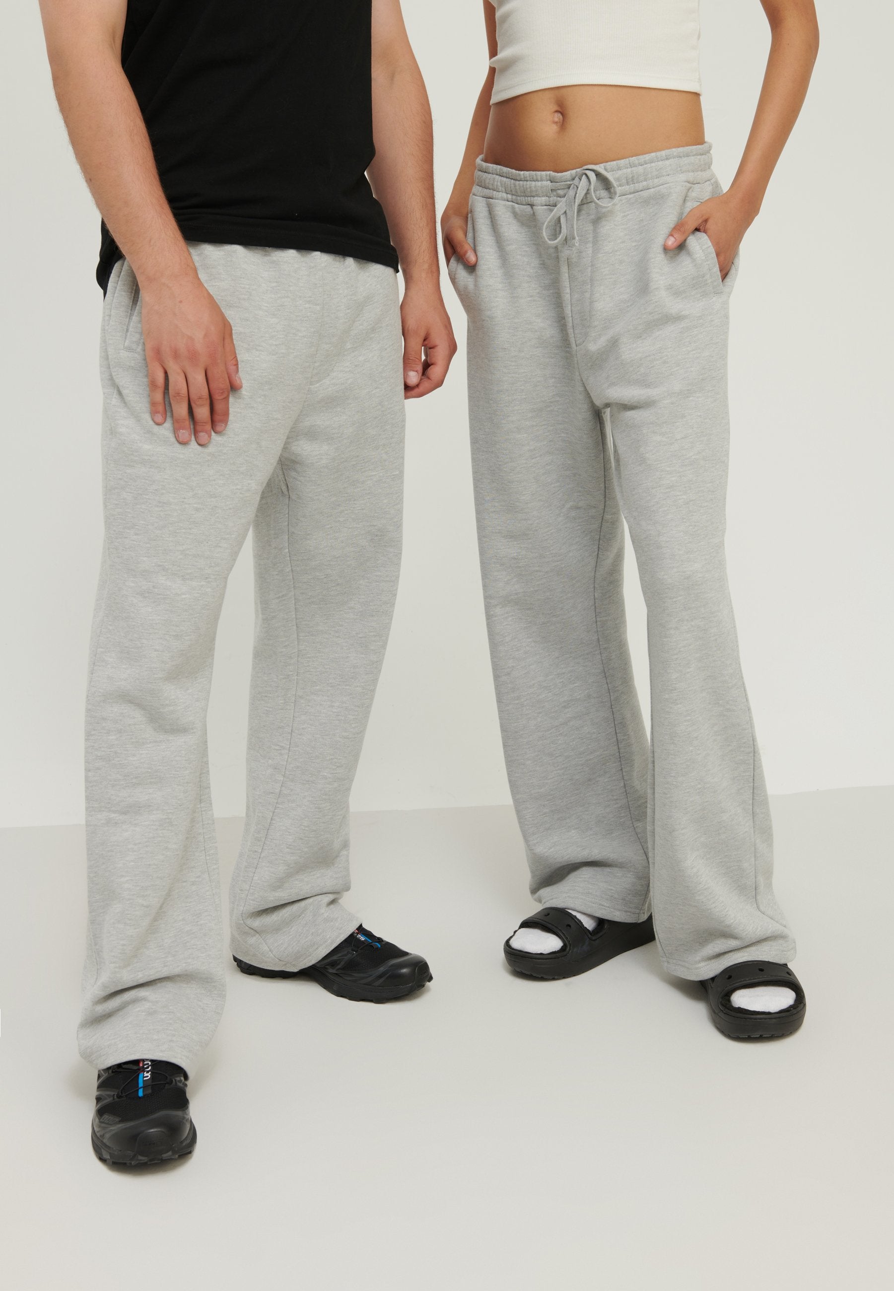 UNISEX - Pantalon de survêtement - mottled light grey